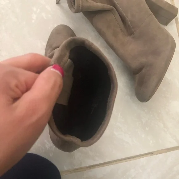 Steve Madden Edit Taupe Suede High Heel Mid-Calf Boots Size 8 - Picture 7 of 8